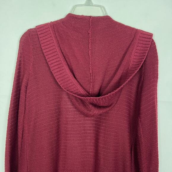 Hollister Burgundy Open Front Knit Cardigan Size M - Picture 7 of 11